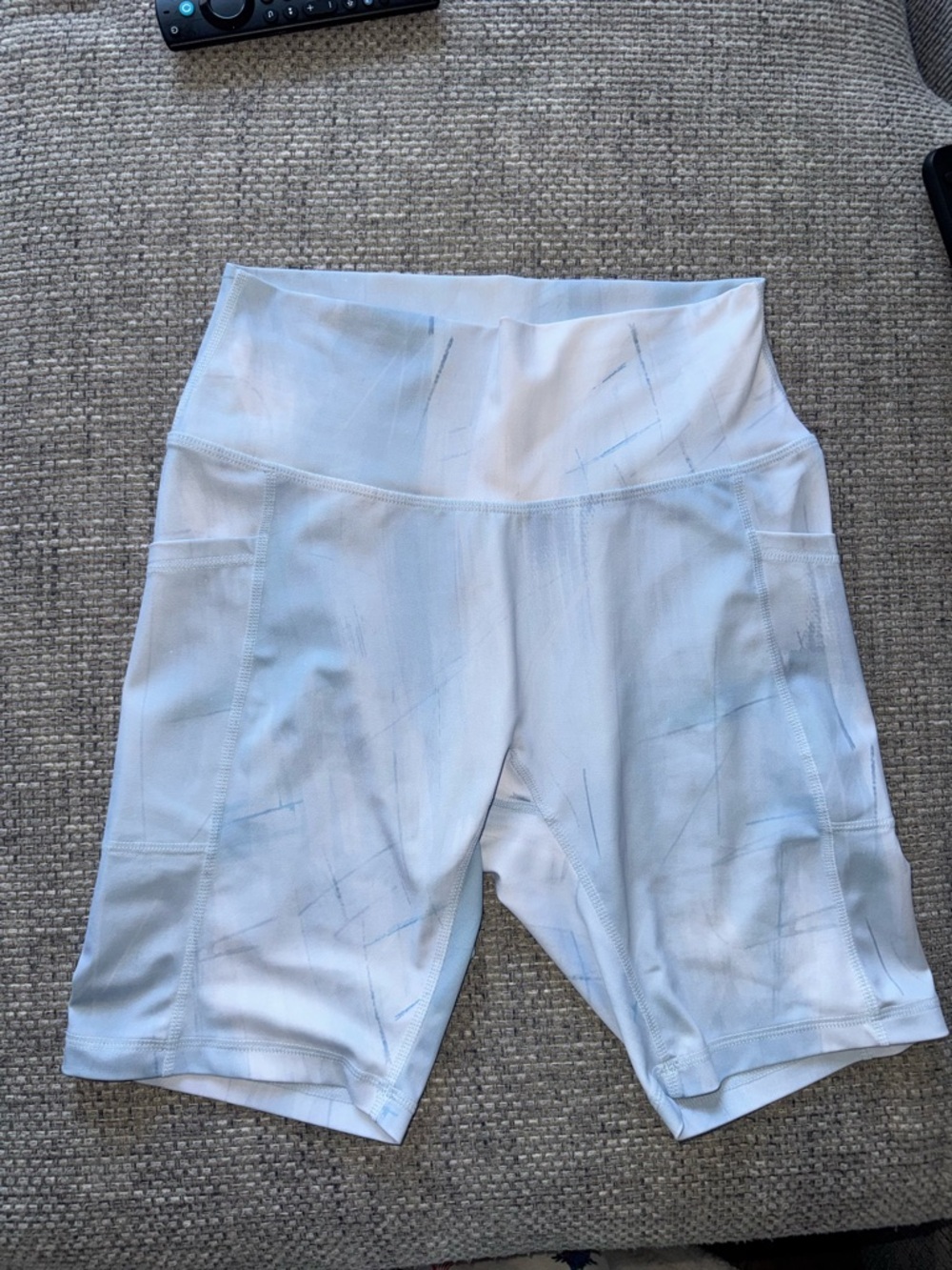 BuffBunny White High-Waist Bike Shorts